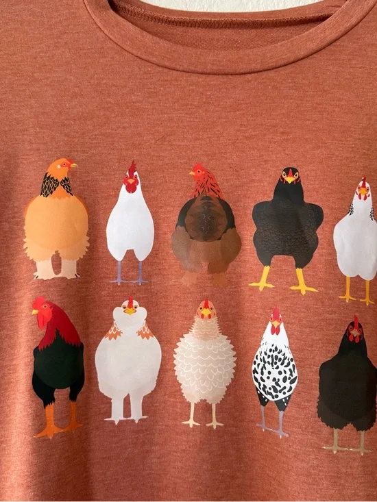 Rust Chicken Graphic Sweatshirt M price firm - Picture 2 of 4